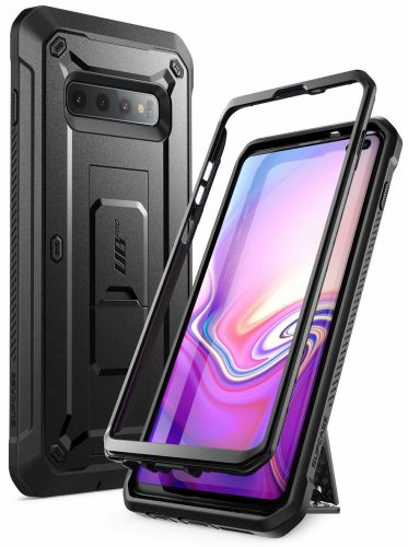 For Samsung Galaxy S10 Plus Case FullBody Dual Layer Rugged with Holster BlacK