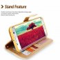 For Galaxy S7 Edge Wallet Case Leather Diamond Jewel Card Slots Golden Bling