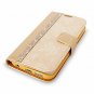 For Galaxy S7 Edge Wallet Case Leather Diamond Jewel Card Slots Golden Bling