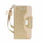Samsung Galaxy S7 Edge Case Leather Wallet Flip Folio Mirror LightGold/Gold