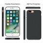 For iPhone 7/8 Plus Case Silicone Rubber Full Body Protection Shockproof Black