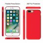 For iPhone 7/8 Plus Case Silicone Rubber Full Body Protection Shockproof Red