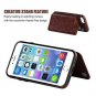 For iPhone 8 Wallet Case with Card Holder Double Magnetic Clasp Leather PU Brown