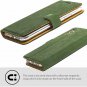 iPhone Xs Max Case Luxury Genuine Leather Wallet Viewing Card Slots Dark Green
