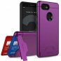 For Google Pixel 3 Case Wallet Dual Layer with Card Slot Holder Kickstand Purple