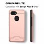 For Google Pixel 3 Case Wallet Dual Layer Card Slot Holder Kickstand Rose Gold