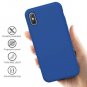 iPhone X/Xs Case Full Body Protection Silicon Wireless Charging Slim Rubber Blue