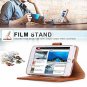For iPhone 7/8 Plus Case Flip Folio Genuine Leather Wallet and Credit Card Brown