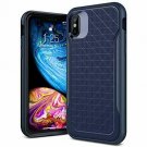 For iPhone X/Xs Case 3D Pattern Design Modern Geometric Cover Navy Blue