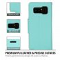 For Galaxy Note 8 Wallet Case Flip Kickstand Card Slots Mirror Wristlet Mint