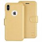 For Apple iPhone Xs/X case Wallet Faux Leather Strong Magnetic Closure Gold