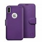 For Apple iPhone Xs/X case Wallet Faux Leather Strong Magnetic Closure Purple