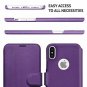 For Apple iPhone Xs/X case Wallet Faux Leather Strong Magnetic Closure Purple