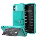 iPhone X/Xs Wallet Case Card Holder Premium Leather Back Folio Flip Shock Green