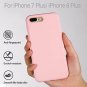 For iPhone 7/8 Plus Case Silicone Rubber Full Body Protection Rose Pink
