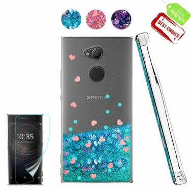 For Sony Xperia XA2 Ultra Case Cute Glitter Series Flowing Sparkle Bling Blue