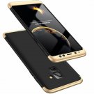For Galaxy A8 Plus 2018 Case 3 in 1 360 Full Protection Thin Hard BlackGold)