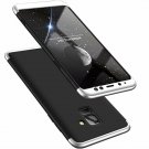 For Galaxy A8 Plus 2018 Case 3 in 1 360 Full Protection Thin Hard SilverBlack