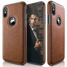 For iPhone X/Xs Case Luxury Leather Ultra Slim & Thin Soft Flexible 2018 Brown