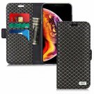 For iPhone Xs Max Case Premium Leather Handmade Flip Folio Wallet Magnetic Dark