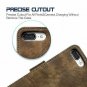 For iPhone 7/8 Plus Case PU Leather Wallet Kickstandand Flip Cover Flax Bronze