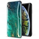 For iPhone X/Xs Case Ultra Slim Thin Glossy Soft TPU Rubber Silicone Green/Gold