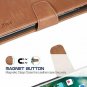 For iPhone 7/8 Plus Case PU Leather Wallet Kickstandand Flip Cover Flax Brown