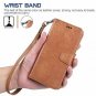 For iPhone 7/8 Plus Case PU Leather Wallet Kickstandand Flip Cover Flax Brown