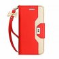 Samsung Galaxy S7 Edge Case Leather Wallet Flip Folio Mirror Wrist Strap Red