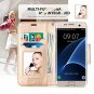 Samsung Galaxy S7 Edge Case Leather Wallet Flip Folio Mirror Wrist Strap Red