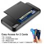 For iPhone Xs Max Case Wallet Card Holder Sliding  Cover Credit Card Slot Black