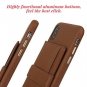 iPhone XR Case Genuine Italian Leather Card Slot Holders Stand Function-Marron