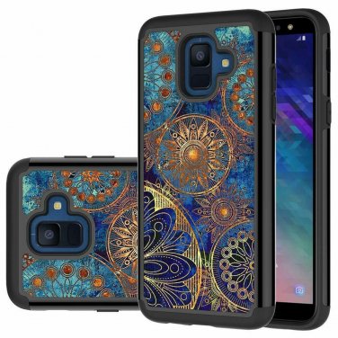 For Samsung Galaxy A6 Case Shock Absorption Dual Layer Heavy Duty Gear Wheel