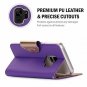 For Samsung Galaxy S9 Wallet Case with Card Holders Mirror Wristlet Purple