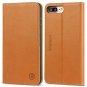 For iPhone 7/8 Plus Case Genuine Leather Wallet Credit Card Slot Magnetic Brown