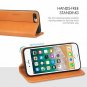 For iPhone 7/8 Plus Case Genuine Leather Wallet Credit Card Slot Magnetic Brown