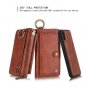 For iPhone &Icirc;&sect;/XS Wallet Case Zipper Purse Detachable Magnetic Card Leather Brown