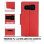 For Galaxy Note 8 Wallet Case Flip Kickstand Card Slots Mirror Wristlet Red