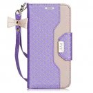 Samsung Galaxy S7 Edge Case Leather Wallet Flip Folio Mirror Lavender