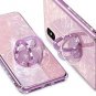 For iPhone Xs Max Case Glitter Tempered Glass Back  Bling Diamond Rhineston Pink