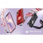 For iPhone Xs Max Case Glitter Tempered Glass Back  Bling Diamond Rhineston Pink