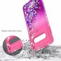 For Samsung Galaxy S10e Case Glitter Liquid Waterfall Shockproof Pink/Purple