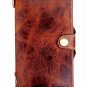 iPhone 8 Plus/7 Plus 5.5 Inch Genuine Leather Wallet Cases Handmade Dark Brown