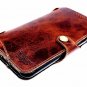 iPhone 8 Plus/7 Plus 5.5 Inch Genuine Leather Wallet Cases Handmade Dark Brown
