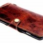 iPhone 8 Plus/7 Plus 5.5 Inch Genuine Leather Wallet Cases Handmade Dark Brown