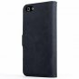 For iPhone 5/5s/SE Case Vintage Wallet in Nubuck Leather with Credit Card Navy