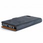 For iPhone 5/5s/SE Case Vintage Wallet in Nubuck Leather with Credit Card Navy