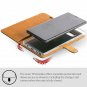 For Samsung Galaxy Note 8 Case Genuine Leather Wallet with Viewing Stand Brown