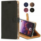 Huawei P20 Case Snakehive Genuine Leather Wallet Viewing Stand Card slots Black