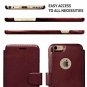 For Apple iPhone 6s/6 Wallet Case Durable Slim Faux Leather Strong Burgundy